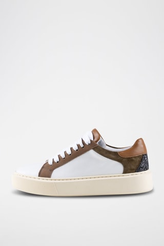 Zapatillas de piel Nunza - Blanco, marrón, negro y verde