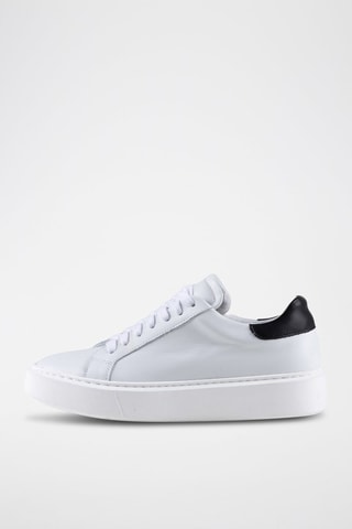 Zapatillas de piel Silana - Blanco y negro