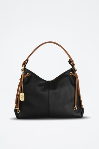 Bolso de piel Abruzzata - Negro y marrón