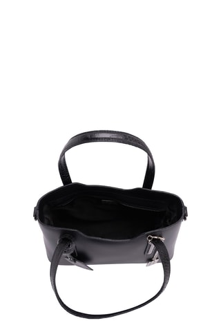 Bolso shopper de piel Corinna - Negro y rojo