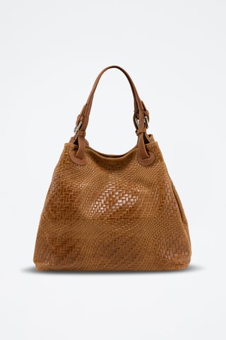 Bolso shopper de piel Sarzana - Marrón