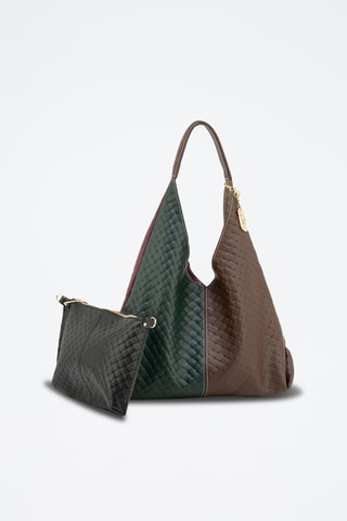 Bolso shopper y bandolera de piel Nicolina - Multicolor