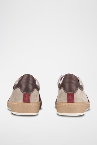 Zapatillas de piel Selarita - Beige y burdeos