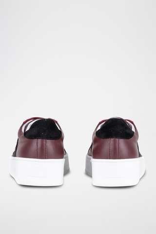 Zapatillas de piel con plataforma Gellasina - Burdeos