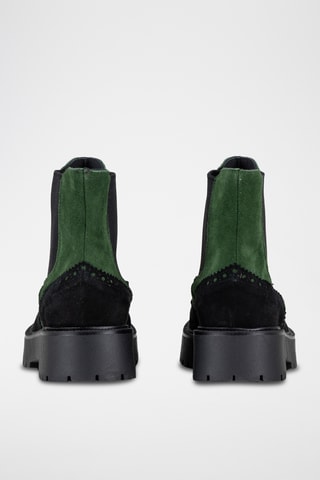 Botines Chelsea de piel Bridianda - Negro y verde