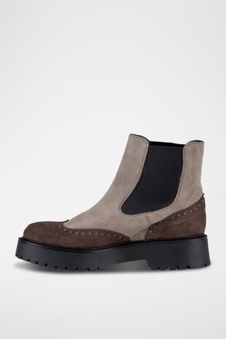 Botines Chelsea de piel Lorna - Beige