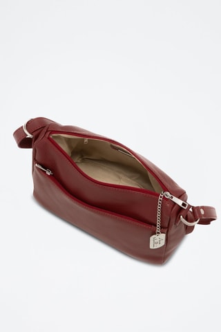 Bandolera de piel Orlanda Negro - Anna Morellini - Rojo