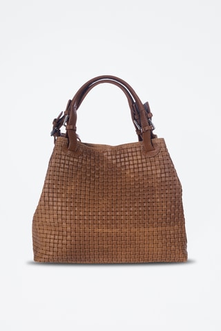 Bolso de piel Fosdinovo Verde - Anna Morellini - Marrón