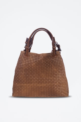 Bolso de piel Fosdinovo Verde - Anna Morellini - Marrón