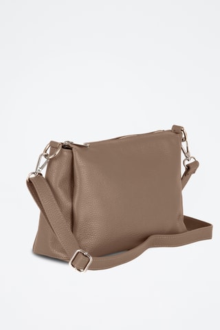 Bandolera de piel - Beige