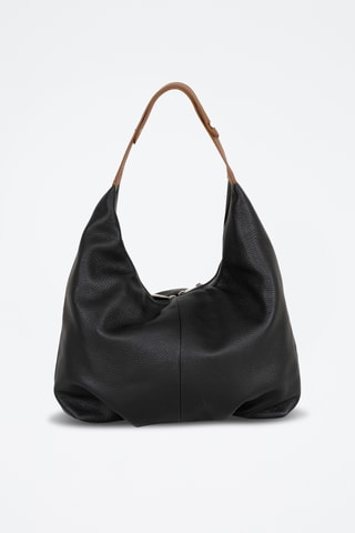 Sac porté épaule en cuir Ofelia - Marron et noir