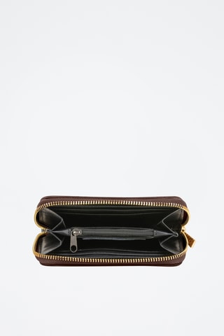Cartera de piel Demetria - Marrón