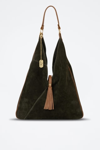 Sac porté épaule en cuir Ludinia - Vert