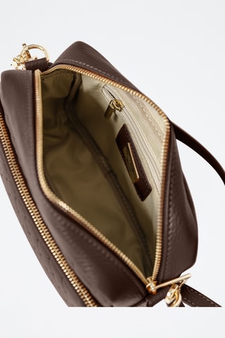 Bandolera de piel Colomba - Marrón oscuro