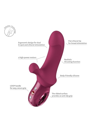 Vibromasseur rabbit bi stronic curve - Rouge - 22 cm