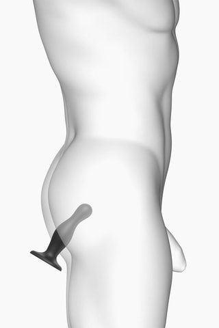 Godemiché plug curvy - Taille XL - Noir - 16,5 cm