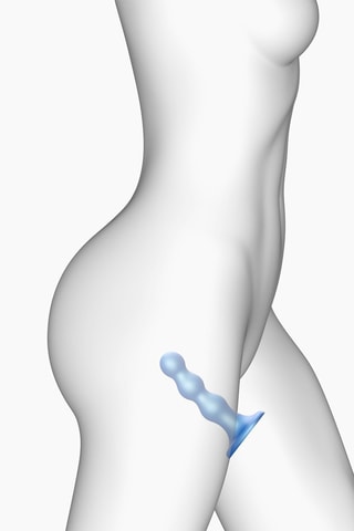 Godemiché dildo plug balls - Taille M - Bleu - 14 cm