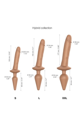 Godemiché réaliste switch plug-in caramel xxl - Beige - 18 cm