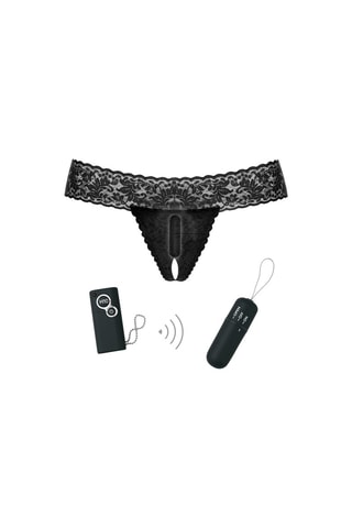 String vibrante telecomando Secret Panty - Nero