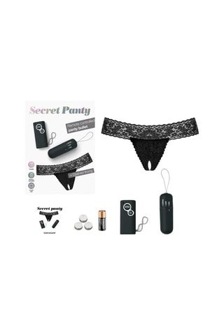 String vibrante telecomando Secret Panty - Nero