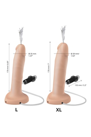 Godemiché réaliste éjaculateur XL waterproof - Nude - 17,8 cm