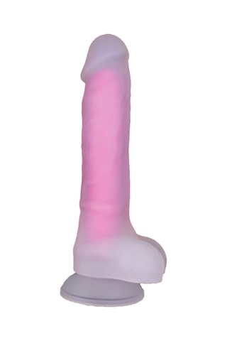 Godemiché phosphorescent waterproof Steeve Medium - Rose - 15 cm