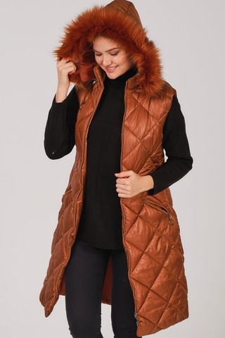 Doudoune sans manches - Marron et noir