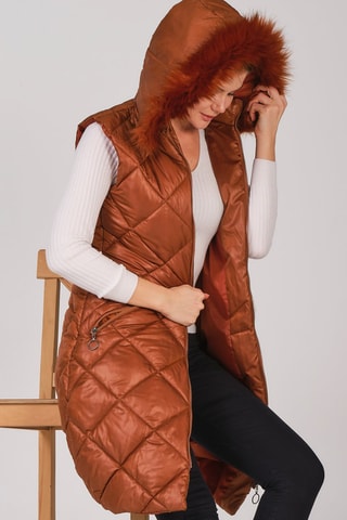 Doudoune sans manches - Marron et noir