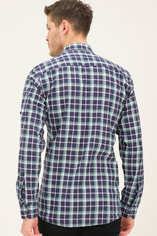Chemise - Bleu, gris et vert