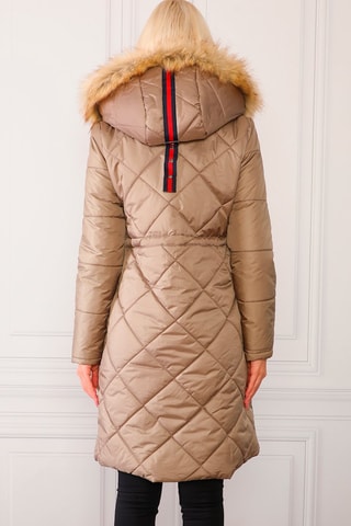 Parka - Beige, bleu et rouge