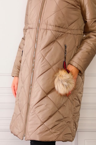 Parka - Beige, bleu et rouge