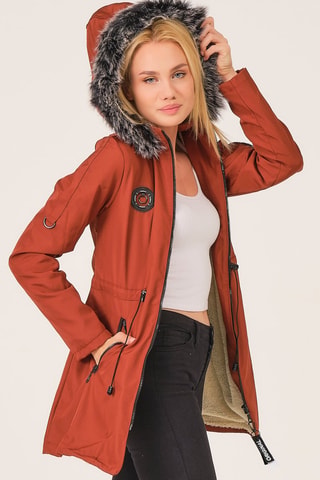 Parka à capuche - Rouge