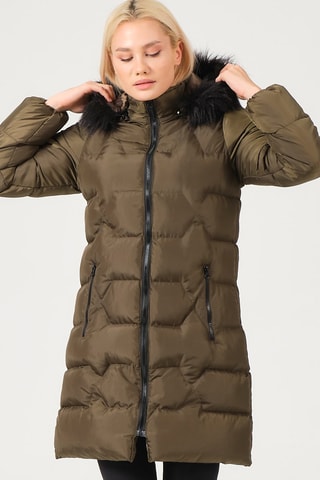 Doudoune à capuche - Noir et vert