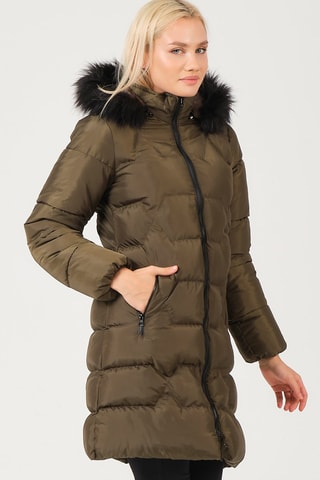 Doudoune à capuche - Noir et vert