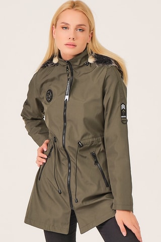 Parka à capuche - Beige et noir