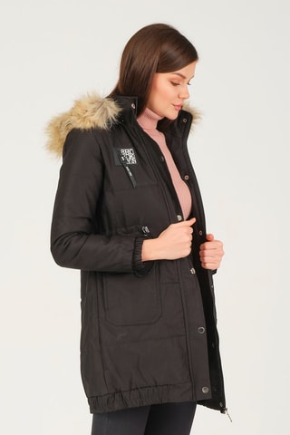 Parka à capuche - Blanc et noir