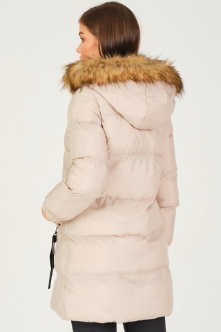 Doudoune à capuche - Noir, beige et marron