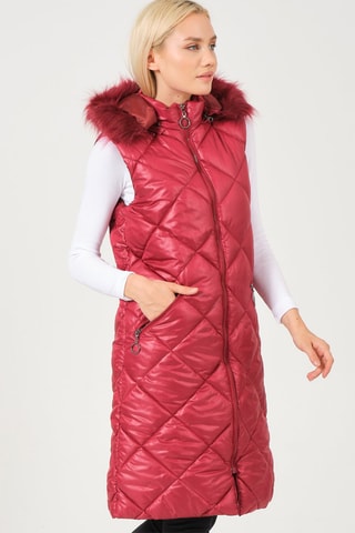 Doudoune longue - Rouge