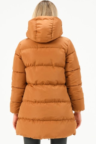 Doudoune longue à capuche - Marron
