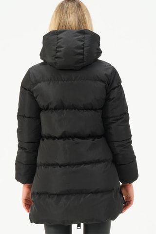 Doudoune longue à capuche - Noir