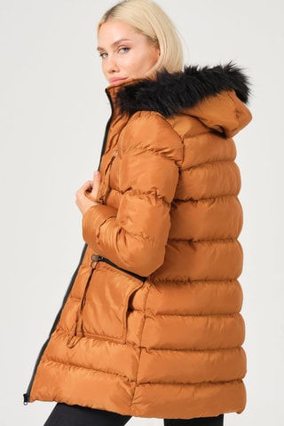 Doudoune à capuche - Noir et orange