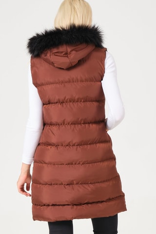 Doudoune longue - Noir et marron