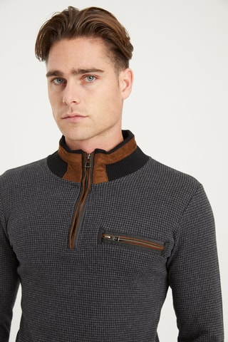 Pull - Noir, gris et marron