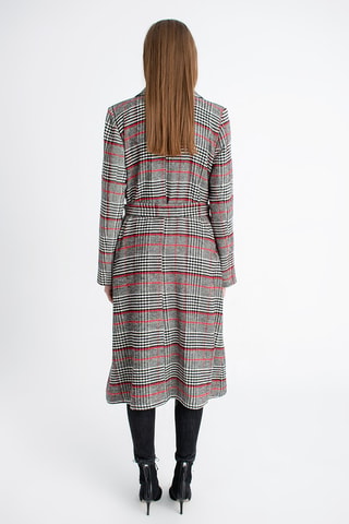 Manteau en laine - Blanc, noir et rouge