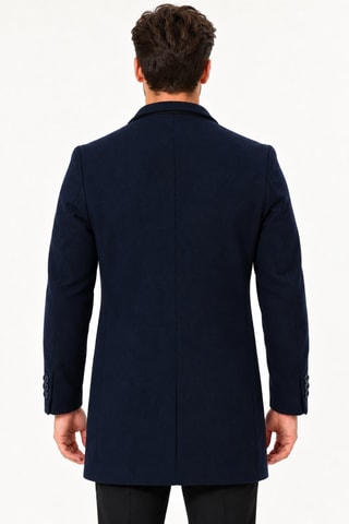 Manteau en laine - Bleu foncé