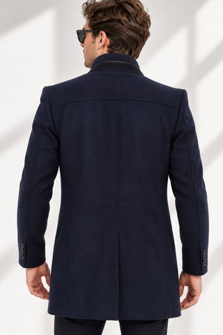 Manteau en laine - Bleu foncé