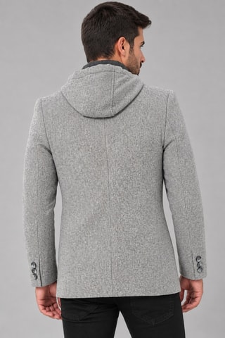 Veste à capuche en laine - Gris clair