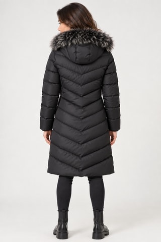 Doudoune longue à capuche - Noir