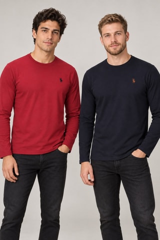 2 sweats - Bleu foncé et bordeaux