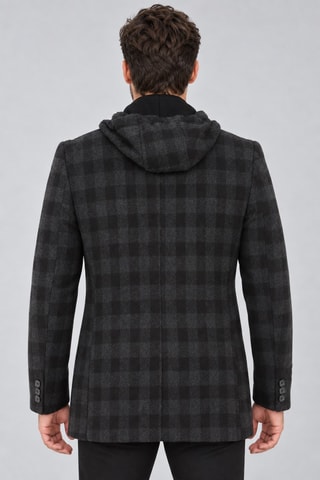 Veste à capuche en laine - Noir
